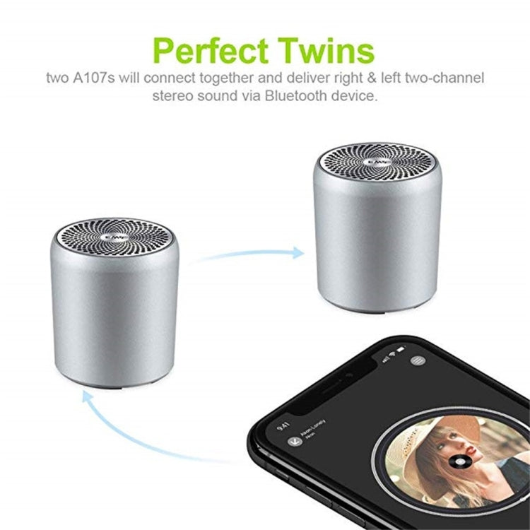 EWA A107 TWS Portable Super Mini Subwoofer Waterproof Bluetooth Speaker(Rose Gold) - Mini Speaker by EWA | Online Shopping UK | buy2fix