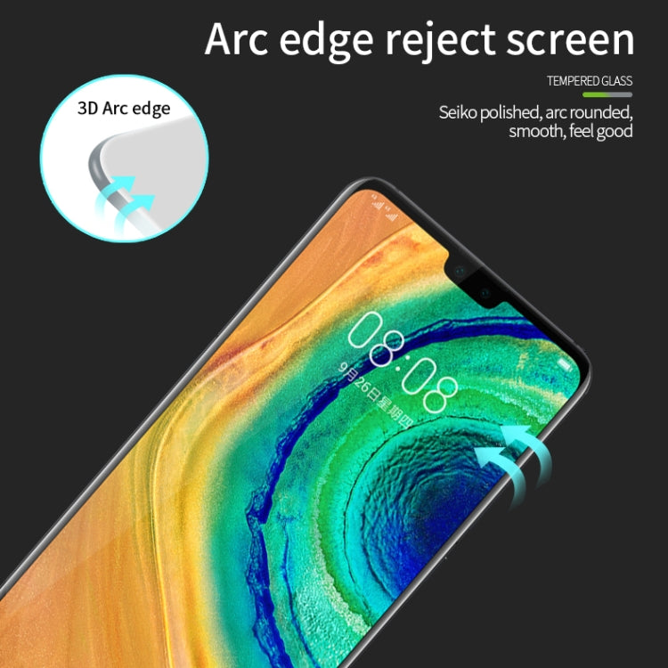 For Huawei Mate 30 PINWUYO 9H 3D Curved Full Screen Explosion-proof Tempered Glass Film(Black) - Huawei Tempered Glass by PINWUYO | Online Shopping UK | buy2fix