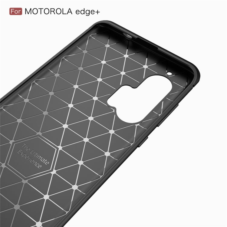 For Motorola Moto Edge Plus 2020 Brushed Texture Carbon Fiber TPU Case(Red) - Motorola Cases by buy2fix | Online Shopping UK | buy2fix