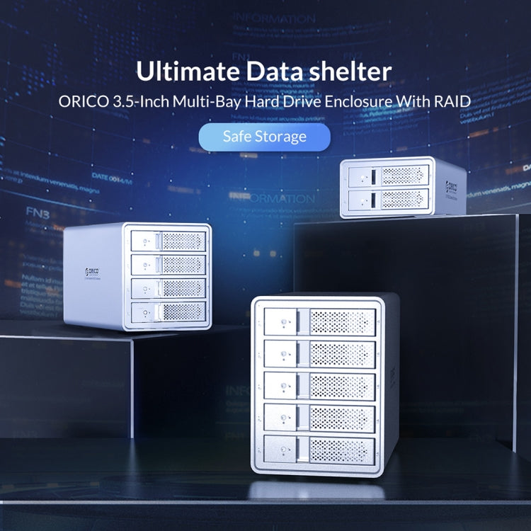 ORICO 9528RU3 3.5-Inch External Hard Drive Enclosure with RAID(Black) - HDD Enclosure by ORICO | Online Shopping UK | buy2fix