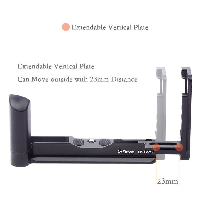 Vertical Shoot Quick Release L Plate Bracket Base Holder for FUJIFILM X Pro 3 by FITTEST