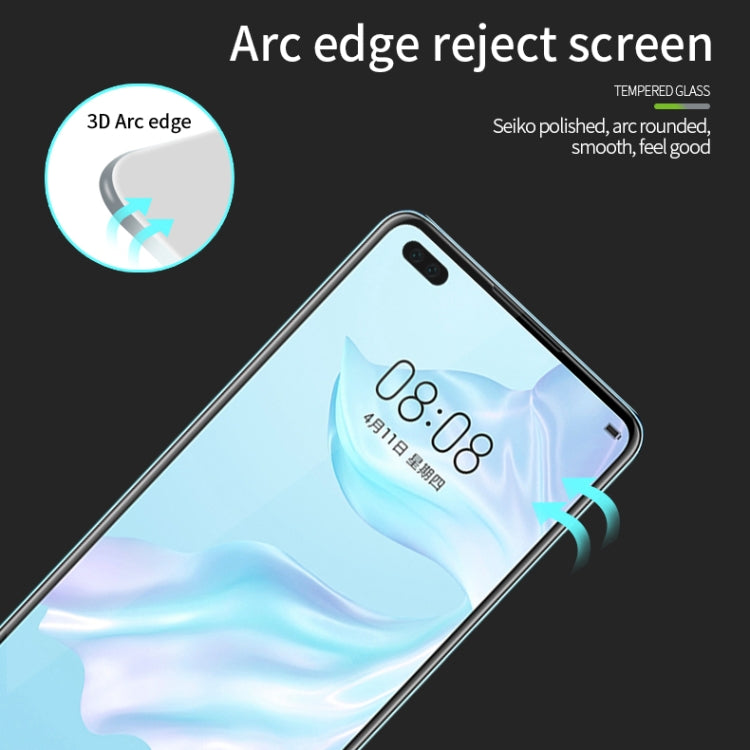 For Huawei P40 PINWUYO 9H 3D Curved Full Screen Explosion-proof Tempered Glass Film(Black) - by PINWUYO | Online Shopping UK | buy2fix