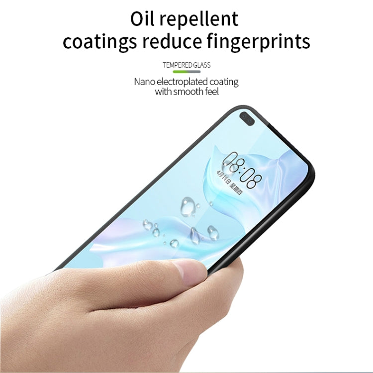 For Huawei P40 PINWUYO 9H 3D Curved Full Screen Explosion-proof Tempered Glass Film(Black) - by PINWUYO | Online Shopping UK | buy2fix