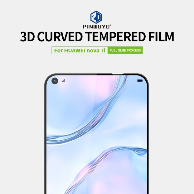For Huawei nova7i PINWUYO 9H 3D Curved Full Screen Explosion-proof Tempered Glass Film(Black) - by PINWUYO | Online Shopping UK | buy2fix
