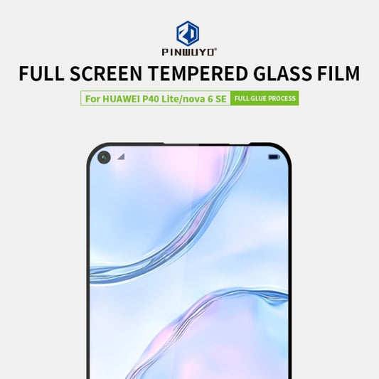 For Huawei P40 Lite / nova 6 SE PINWUYO 9H 2.5D Full Screen Tempered Glass Film(Black) by PINWUYO