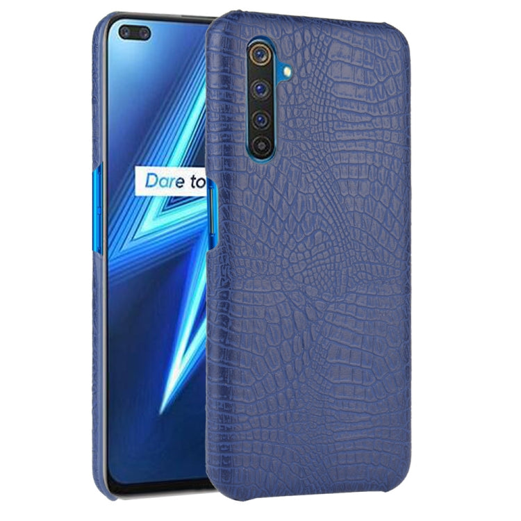 For Oppo Realme 6 Pro Shockproof Crocodile Texture PC + PU Case(Blue) - Realme Cases by buy2fix | Online Shopping UK | buy2fix