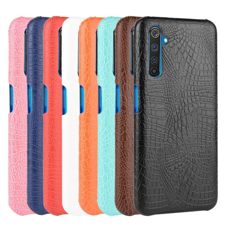 For Oppo Realme 6 Pro Shockproof Crocodile Texture PC + PU Case(Blue) by buy2fix