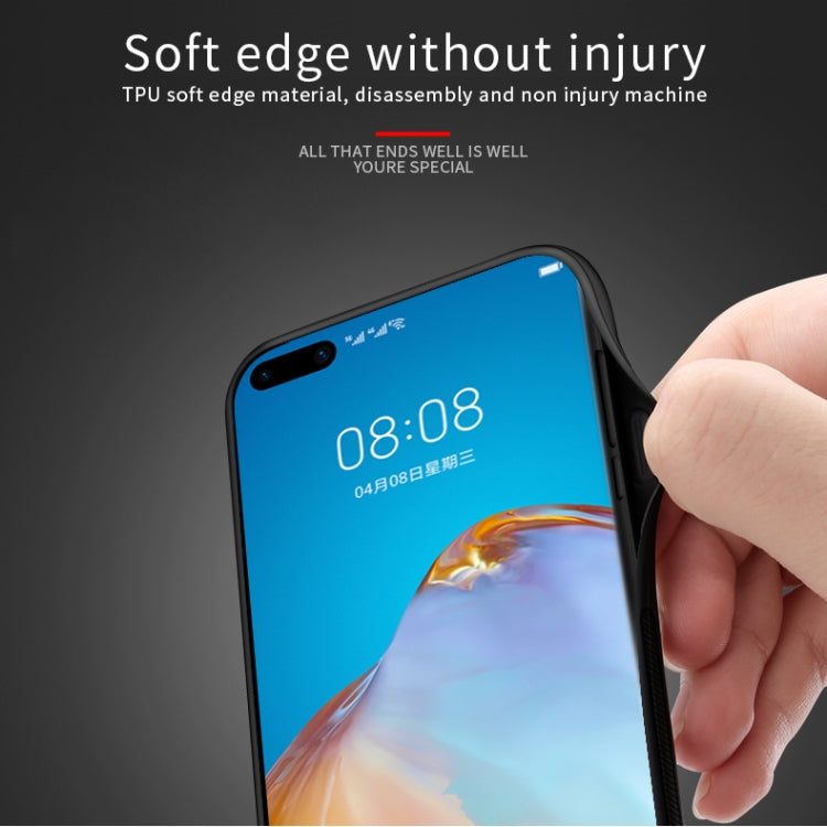 For Huawei P40 PINWUYO Rong Series Shockproof PC + TPU+ Chemical Fiber Cloth Protective Cover(Brown) - Huawei Cases by PINWUYO | Online Shopping UK | buy2fix