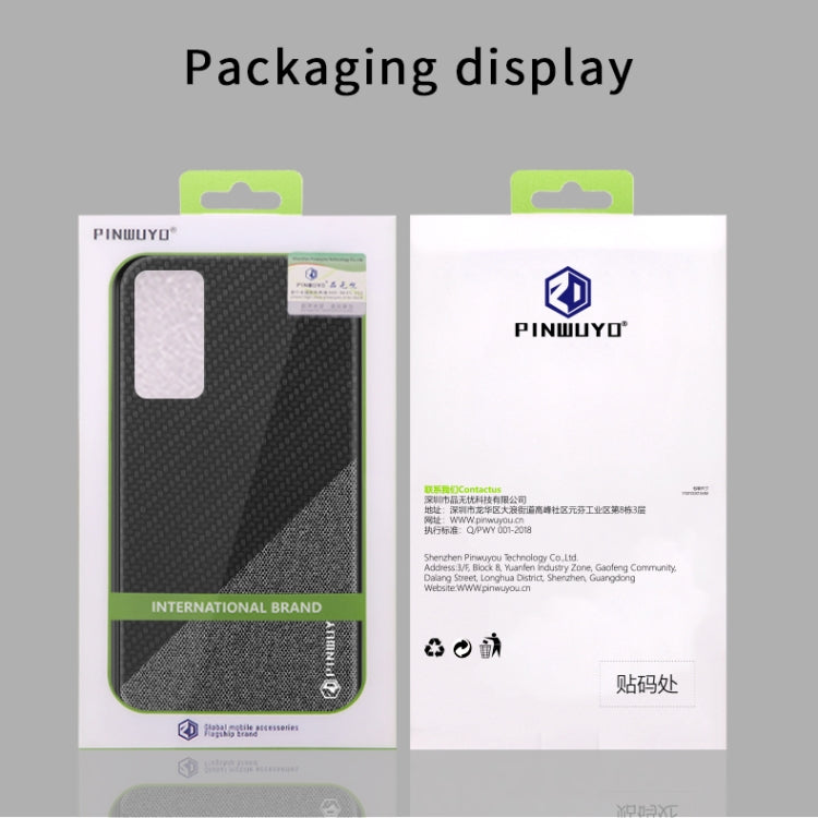 For Huawei P40 pro / P40pro+ PINWUYO Rong Series Shockproof PC + TPU+ Chemical Fiber Cloth Protective Cover(Black) - Huawei Cases by PINWUYO | Online Shopping UK | buy2fix