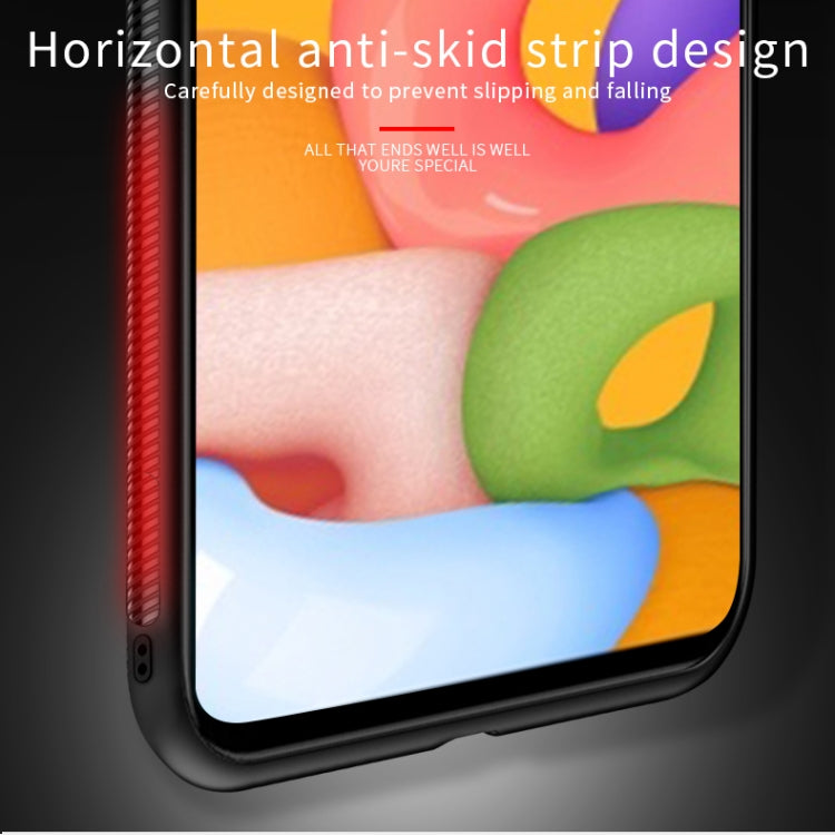 For Galaxy A01 PINWUYO Rong Series Shockproof PC + TPU+ Chemical Fiber Cloth Protective Cover(Red) - Galaxy Phone Cases by PINWUYO | Online Shopping UK | buy2fix