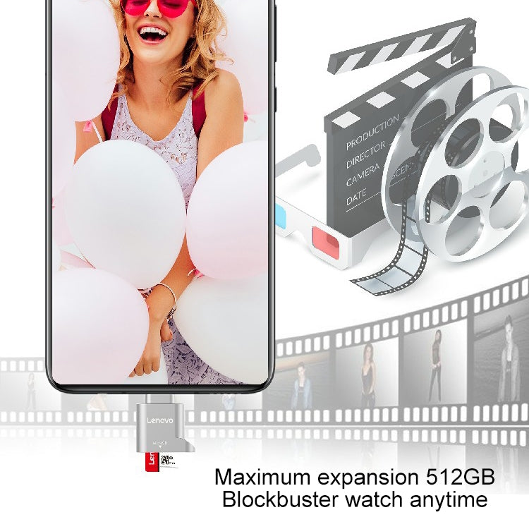 Lenovo D201 USB-C / Type-C To TF Card Reader - Card Reader by Lenovo | Online Shopping UK | buy2fix
