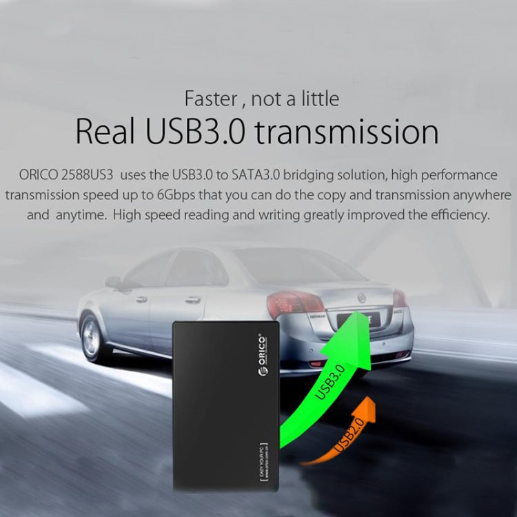 ORICO 2588US3-V1 2.5 inch USB3.0 Hard Drive Enclosure(Black) - HDD Enclosure by ORICO | Online Shopping UK | buy2fix