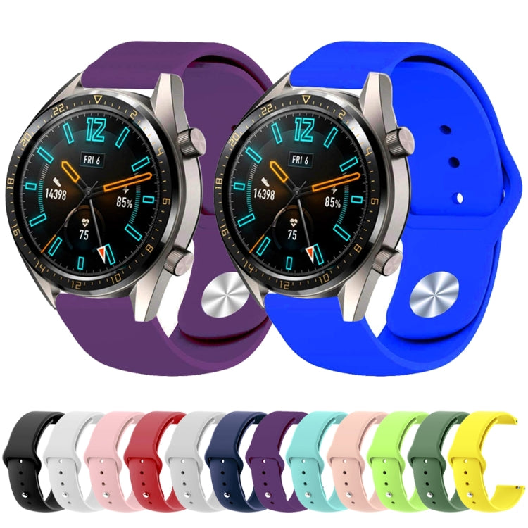 22mm For Huawei Watch GT2e GT2 46mm Monochrome Silicone Reverse Buckle Strap(Purple) by buy2fix