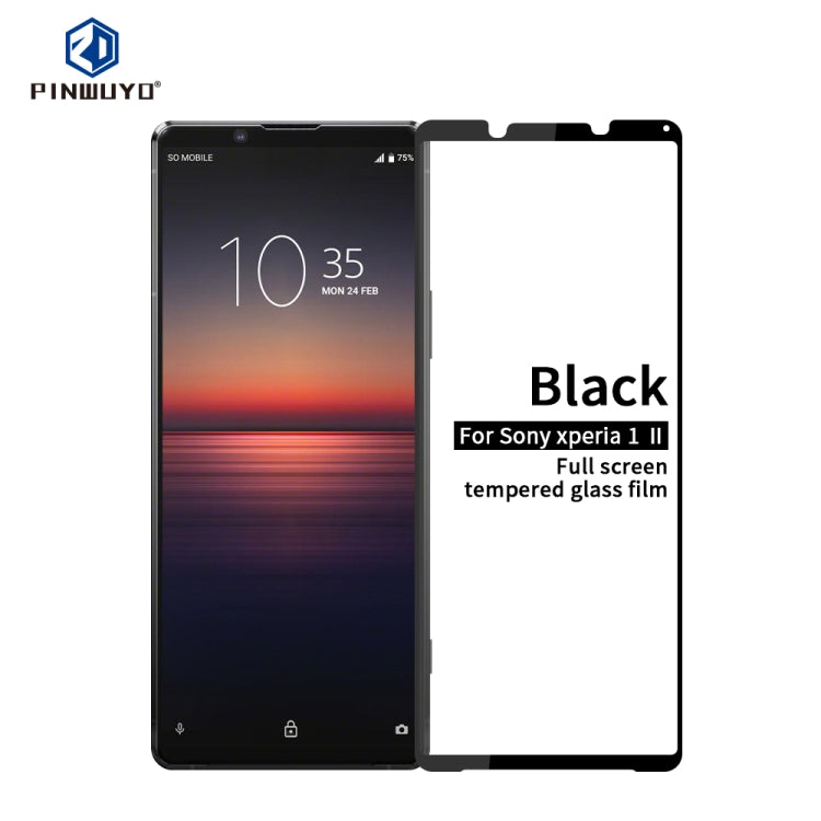 For Sony Xperia 1 II PINWUYO 9H 2.5D Full Screen Tempered Glass Film(Black) - Sony Tempered Glass by PINWUYO | Online Shopping UK | buy2fix