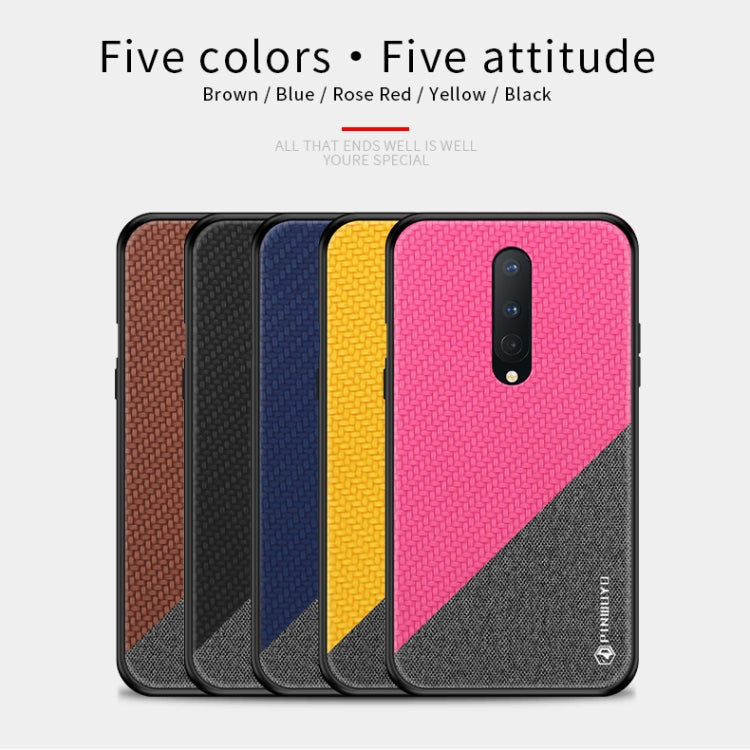 For Oneplus 8 PINWUYO Rong Series Shockproof PC + TPU+ Chemical Fiber Cloth Protective Cover(Black) - OnePlus Cases by PINWUYO | Online Shopping UK | buy2fix