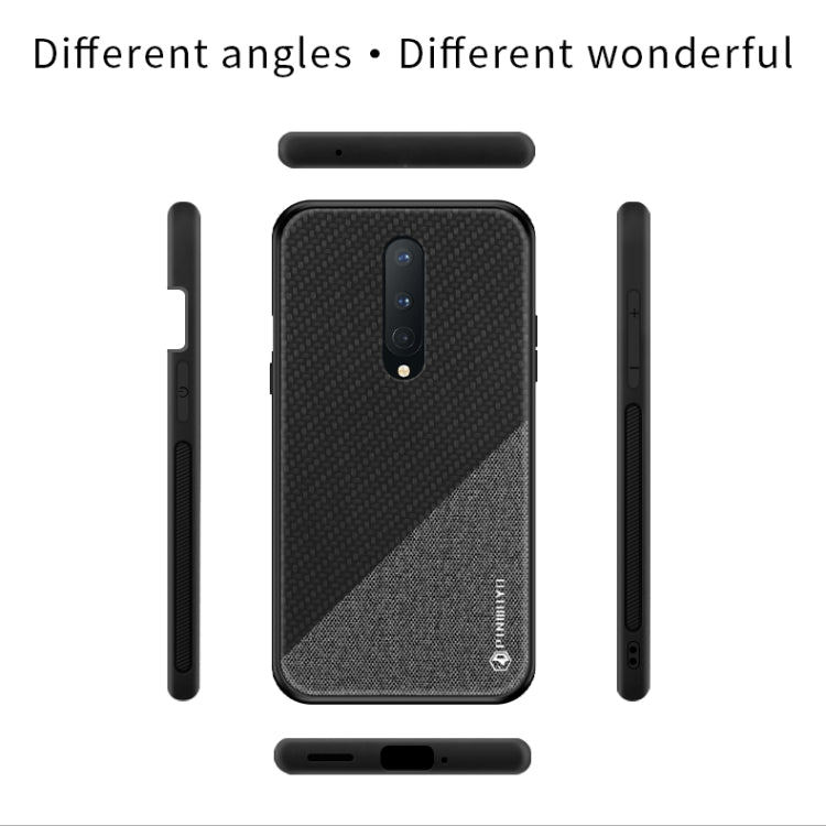 For Oneplus 8 PINWUYO Rong Series Shockproof PC + TPU+ Chemical Fiber Cloth Protective Cover(Black) - OnePlus Cases by PINWUYO | Online Shopping UK | buy2fix