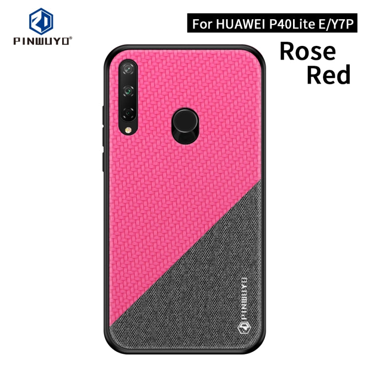 For Huawei Y7P/P40Lite E/Honor9C PINWUYO Rong Series Shockproof PC + TPU+ Chemical Fiber Cloth Protective Cover(Red) - Huawei Cases by PINWUYO | Online Shopping UK | buy2fix