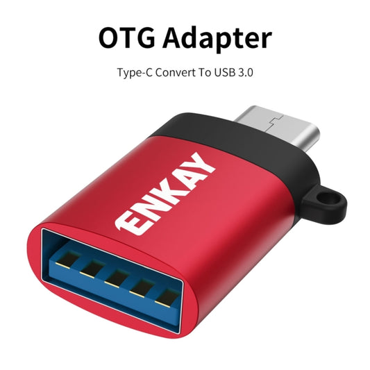 ENKAY ENK-AT101 Aluminium Alloy USB-C / Type-C to USB 3.0 OTG Data Adapter Converter(Black) by ENKAY