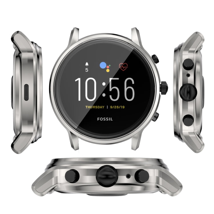 Suitable for FOSSIL Gen 5 Carlyle All-inclusive Electroplated TPU Protective Shell(Silver) - Watch Case by buy2fix | Online Shopping UK | buy2fix