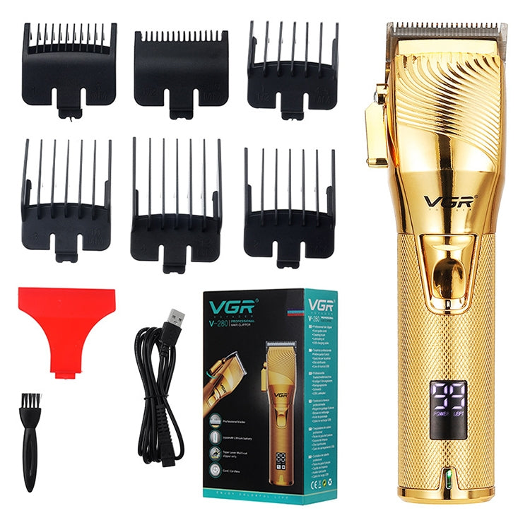 VGR V-280 10W USB Metal Electric Hair Clipper with LED Digital Display (Gold) - Hair Trimmer by VGR | Online Shopping UK | buy2fix