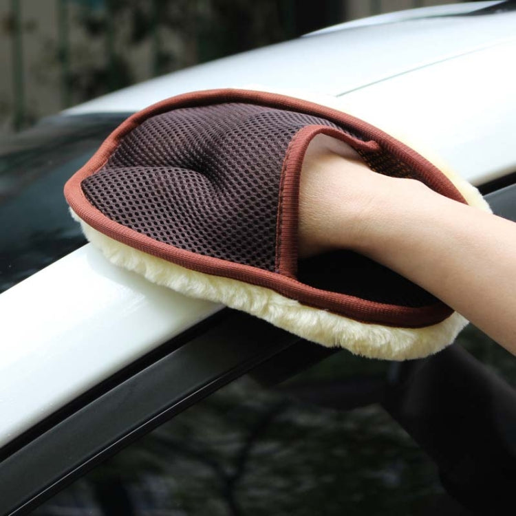 Car Styling Wool Soft Car Washing Gloves Cleaning Brush Motorcycle Washer Care Products(Brown) - Car washing supplies by buy2fix | Online Shopping UK | buy2fix