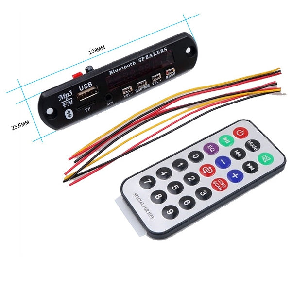 12V MP3 WMA Decoder Board Audio Module USB TF Radio with Bluetooth for Car accessories - MP3 Player by buy2fix | Online Shopping UK | buy2fix