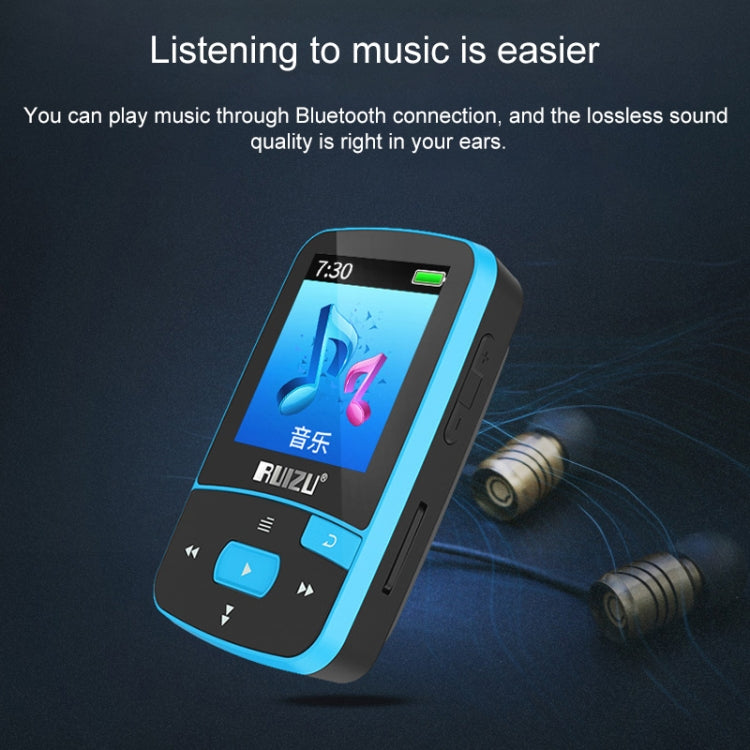 Original RUIZU X50 Sport Bluetooth MP3 Player 8gb Clip Mini with Screen Support FM,Recording,E-Book,Clock,Pedometer - MP3 Player by buy2fix | Online Shopping UK | buy2fix