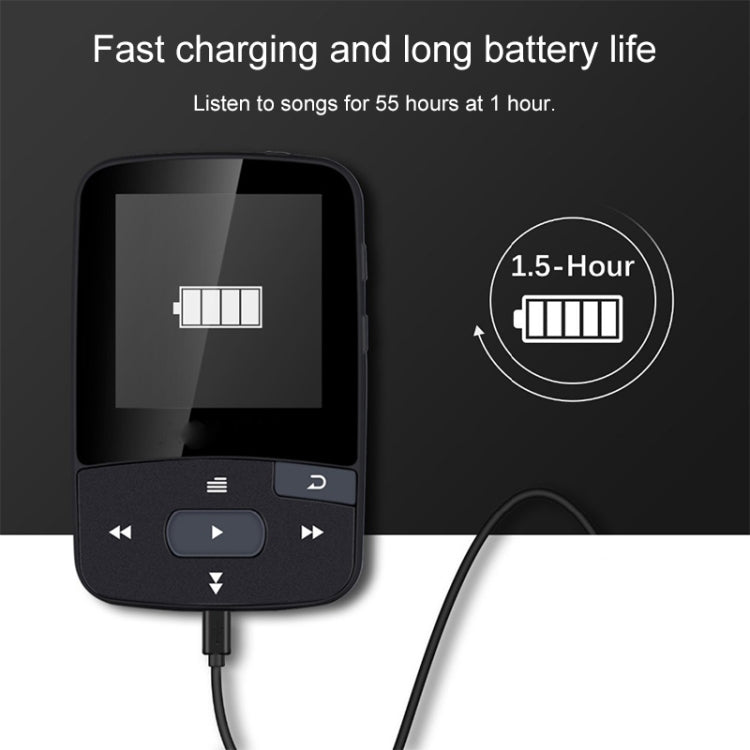 Original RUIZU X50 Sport Bluetooth MP3 Player 8gb Clip Mini with Screen Support FM,Recording,E-Book,Clock,Pedometer - MP3 Player by buy2fix | Online Shopping UK | buy2fix