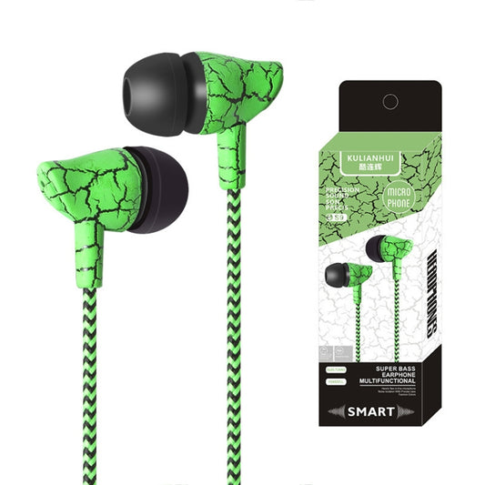 3.5mm Jack Crack Earphone Wired Headset Super Bass Sound Headphone Earbud with Mic for Mobile Phone Samsung Xiaomi MP3 4(Green) by buy2fix