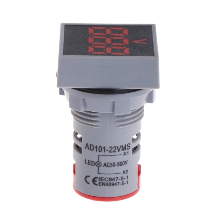 AD101-22VMS Mini AC 50-500V Voltmeter Square Panel LED Digital Voltage Meter Indicator(White) - Current & Voltage Tester by buy2fix | Online Shopping UK | buy2fix
