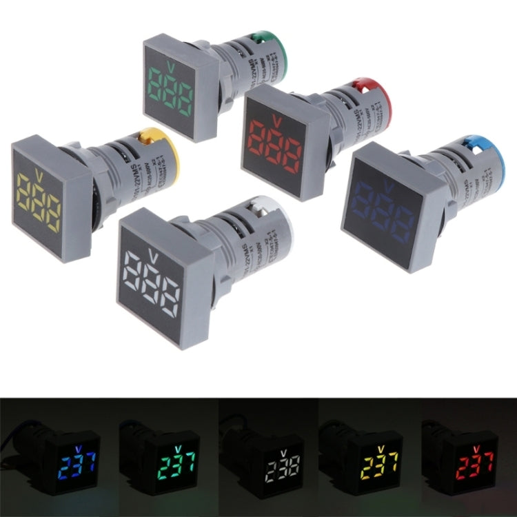 AD101-22VMS Mini AC 50-500V Voltmeter Square Panel LED Digital Voltage Meter Indicator(White) - Current & Voltage Tester by buy2fix | Online Shopping UK | buy2fix