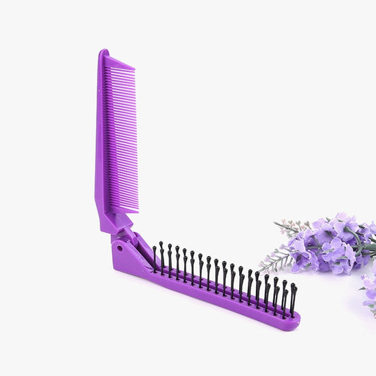 Portable Travel Folding Comb Anti-static Massage Comb(Purple) by buy2fix