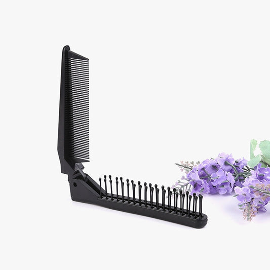 Portable Travel Folding Comb Anti-static Massage Comb(Black) by buy2fix