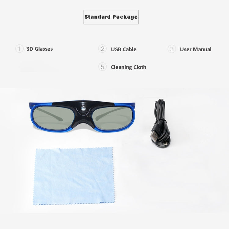 Active Shutter Rechargeable 3D Glasses Support 96HZ/120HZ/144HZ For XGIMI Z4X Z5 H1 JmGo G1 G3 X1 BenQ Acer & DLP LINK Projector - VR Headset by buy2fix | Online Shopping UK | buy2fix