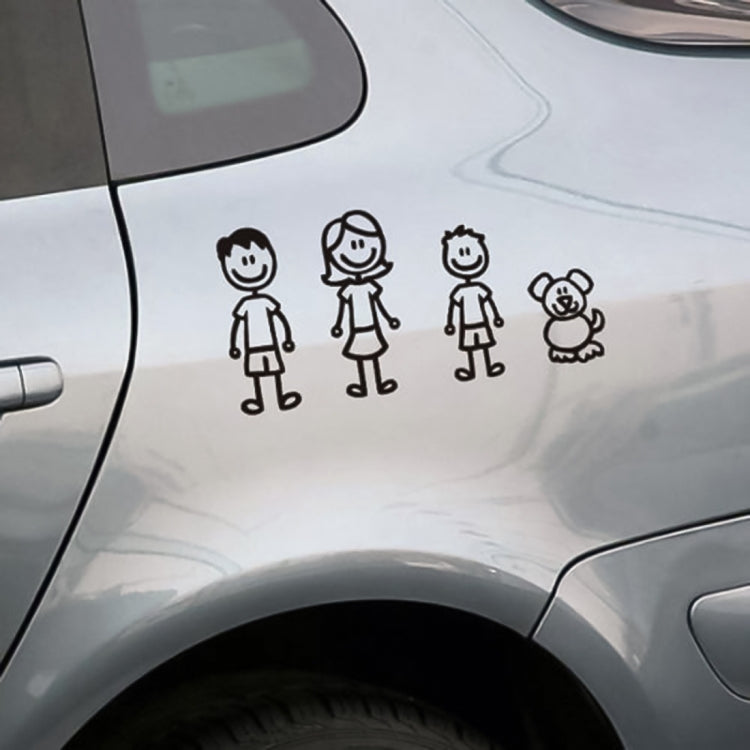 10 PCS Family Member Pattern Vinyl Decorative Auto Decal Cartoon Car Sticker (Black) by buy2fix