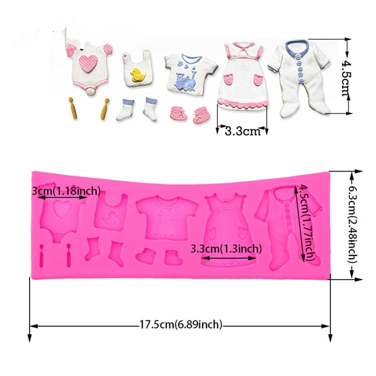 2 PCS Baking Mold Baby Shoes Fondant Cake Mold Kid Clothes Silicone DIY Chocolate West Point Mold - Food Molds by buy2fix | Online Shopping UK | buy2fix