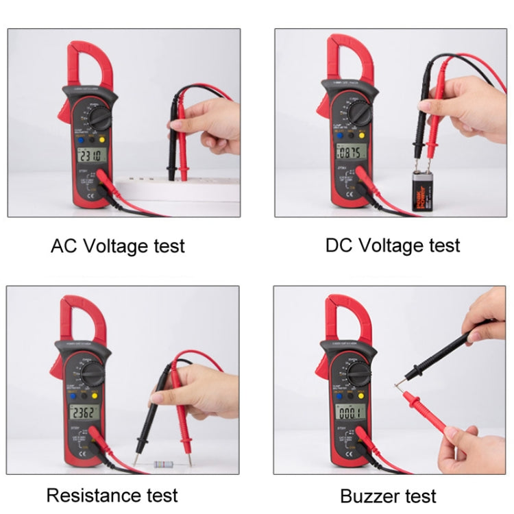 ANENG ST201 AC And DC Digital Clamp Multimeter Voltage And Current Measuring Instrument Tester(Red) - Digital Multimeter by ANENG | Online Shopping UK | buy2fix