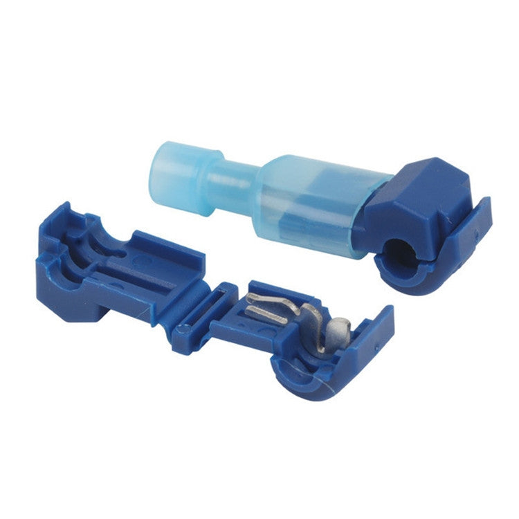 10 PCS T-type Quick-break Wire-free Fast Wire Terminal Clam(Blue) - Connectors by buy2fix | Online Shopping UK | buy2fix