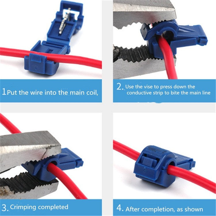 10 PCS T-type Quick-break Wire-free Fast Wire Terminal Clam(Blue) - Connectors by buy2fix | Online Shopping UK | buy2fix