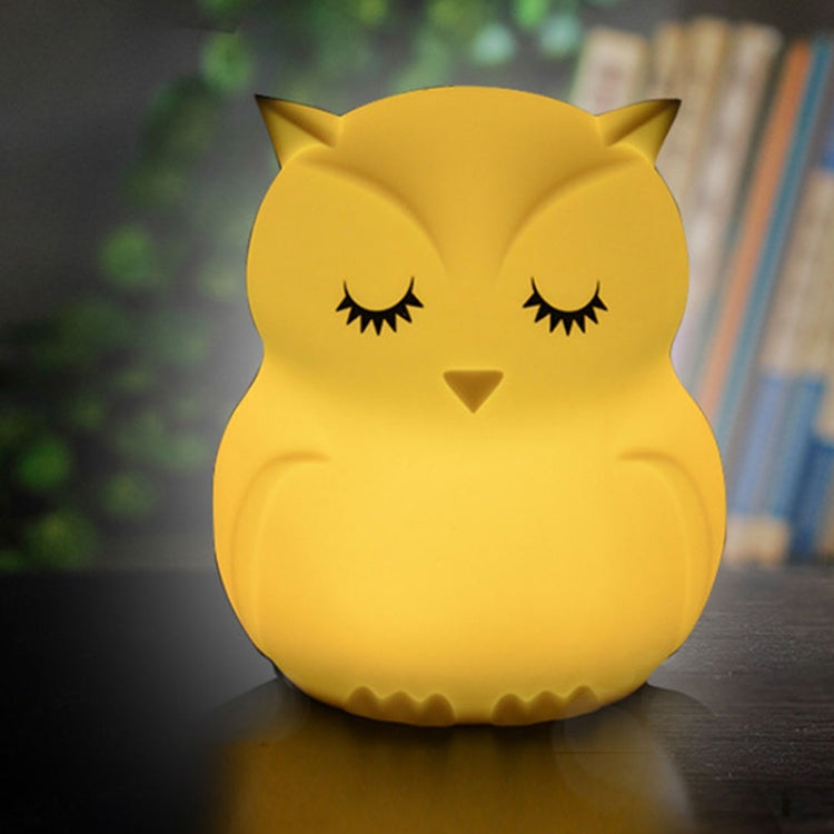 Cute owl cartoon colorful LED Lamp creative silicone night light childrens toy lamp bedroom decoration USB charging light by buy2fix