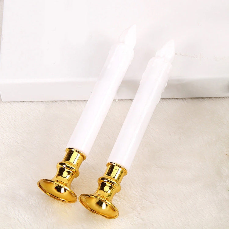 2 PCS Artificial Long Candle Light Plastic Electronic Candle(Red Shell Red Light) - Candles & Candle Holders by buy2fix | Online Shopping UK | buy2fix