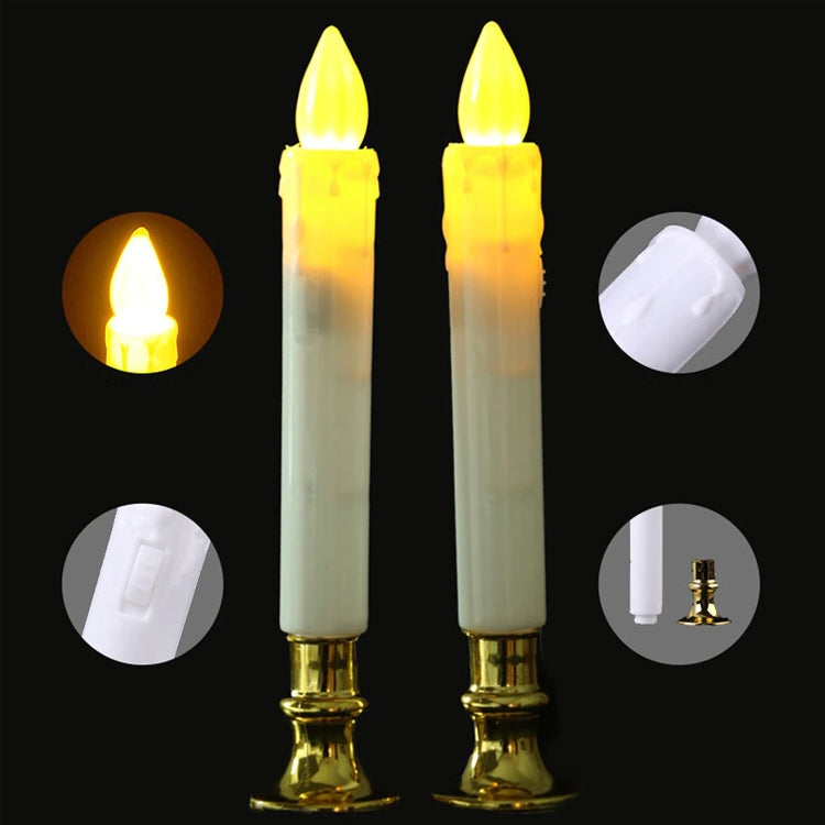 2 PCS Artificial Long Candle Light Plastic Electronic Candle(Red Shell Red Light) - Candles & Candle Holders by buy2fix | Online Shopping UK | buy2fix