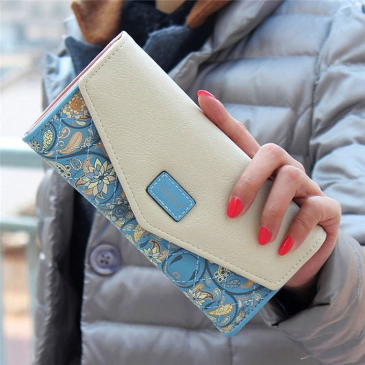 Fashion Ladies Leather Clutch Bag Purse Long Cartoon Wallet Coin Purse(Light Blue) by buy2fix