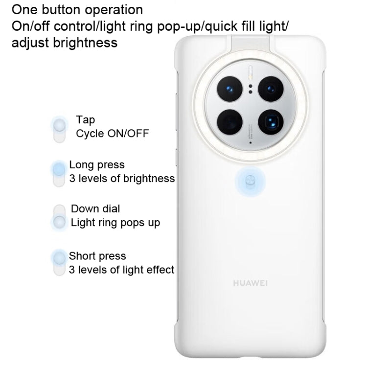 For HUAWEI Mate 50 Pro Original HUAWEI Ring Flash Smart Phone Case(White) - Huawei Cases by Huawei | Online Shopping UK | buy2fix