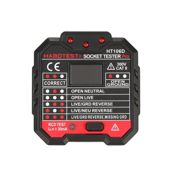 HT106 Socket Testers Voltage Test Detector Ground Line Neutral Line Live Line Leakage Electroscope(UK Plug) - Current & Voltage Tester by buy2fix | Online Shopping UK | buy2fix