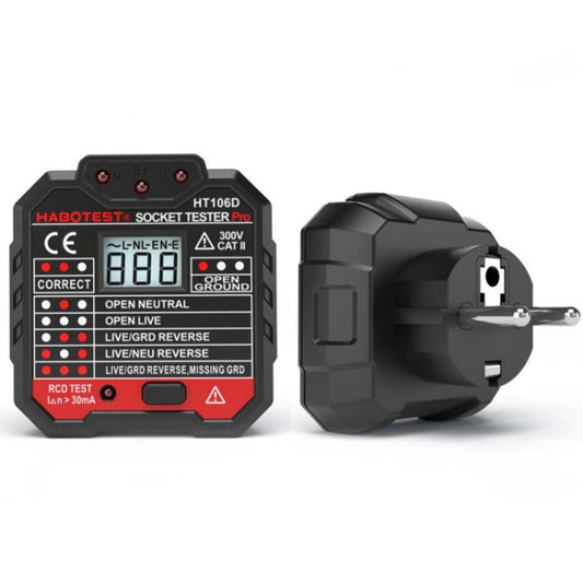HT106 Socket Testers Voltage Test Detector Ground Line Neutral Line Live Line Leakage Electroscope(EU Plug) - Current & Voltage Tester by buy2fix | Online Shopping UK | buy2fix
