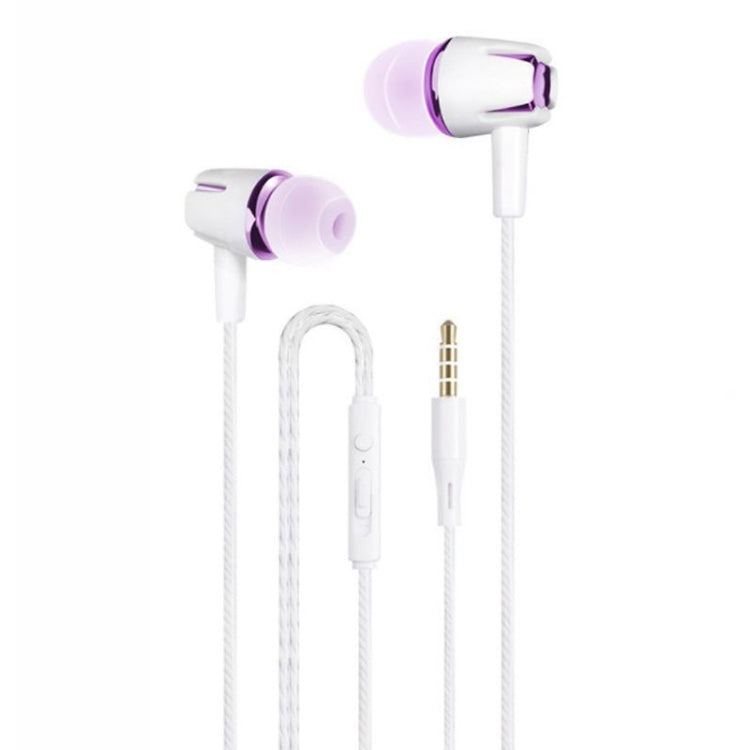3.5mm Wired Earphone Earbuds Stereo Sound Metal Bass Headset with Mic for Smart Phone(Rose red) - In Ear Wired Earphone by buy2fix | Online Shopping UK | buy2fix