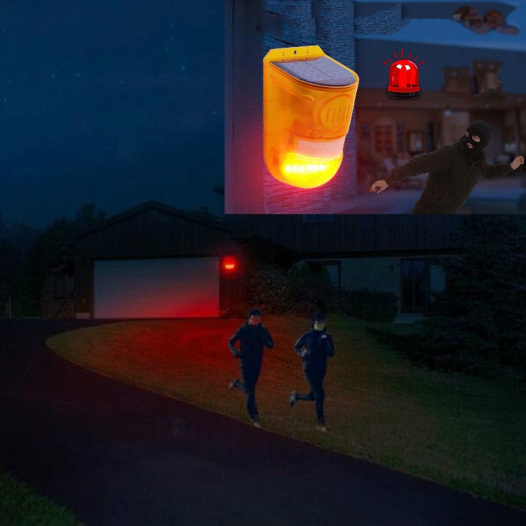 129dB Solar Alarm Light Human Body Induction Alarm Farm Anti-theft Drive Object Sound and Light Alarm Light, Style:N911E English by buy2fix