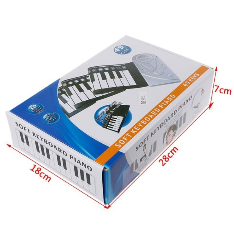 49-Key Portable Hand-Rolled Piano With Horn Children Beginners To Practice Electronic Piano(Elegant Black) by buy2fix