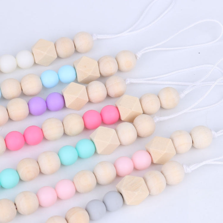 Baby Pacifier Clip Chain Wooden Holder Soother Pacifier Clips Leash Strap Nipple Holder for Infant Feeding(white) - Cups & Silicone Nipple by buy2fix | Online Shopping UK | buy2fix